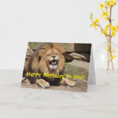Happy Birthday Lion Karte (Gelbe Blume)