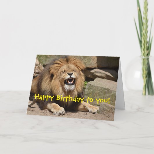 Happy Birthday Lion Karte (Vorderseite)