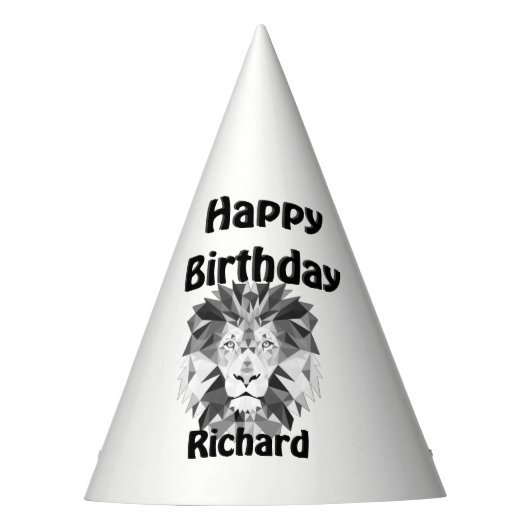 Happy Birthday Lion Party Hat Partyhütchen (Vorderseite)