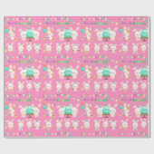 Happy Birthday Little Bunnies Girl Geschenkpapier (Flach)