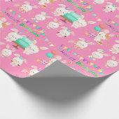 Happy Birthday Little Bunnies Girl Geschenkpapier (Ecke)