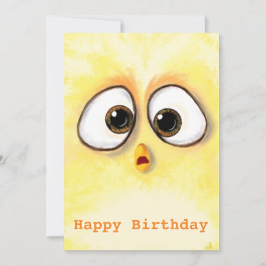 Happy Birthday - Little Chicken with Big Eyes - (Vorderseite)