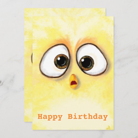 Happy Birthday - Little Chicken with Big Eyes - (Vorne/Hinten)