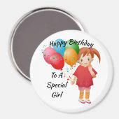 Happy Birthday Little Girl Magnet (Vorderseite/Rückseite)