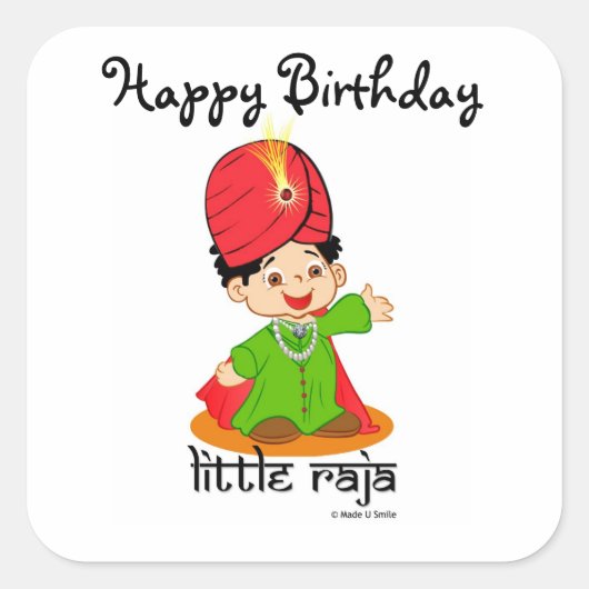 Happy Birthday Little Raja Stickers (Vorderseite)
