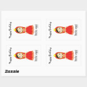 Happy Birthday Little Rani Rechteckiger Aufkleber (Blatt)