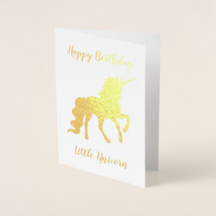Happy Birthday Little Unicorn Gold Folienkarte