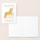 Happy Birthday Little Unicorn Gold Folienkarte (Anzeige)