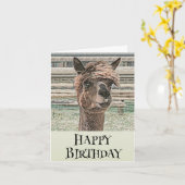 Happy Birthday Llama - Geburtskarte Karte (Gelbe Blume)