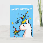 Happy Birthday Llama Karte (Vorderseite)