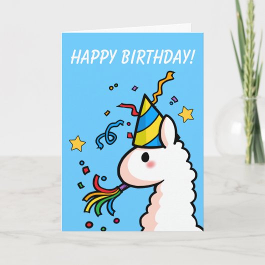 Happy Birthday Llama Karte (Vorderseite)