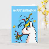 Happy Birthday Llama Karte (Gelbe Blume)