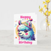 Happy Birthday Llama Karte (Gelbe Blume)