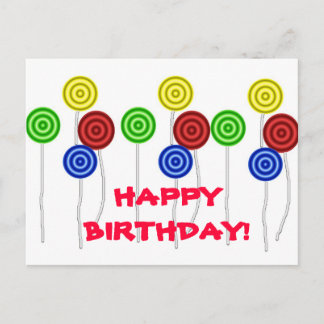 Happy Birthday Lollipops Postkarte