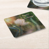 Happy Birthday Lotus Reflection Paper Coaster Rechteckiger Pappuntersetzer (angewinkelt)