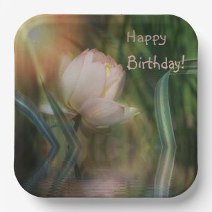 Happy Birthday Lotus Reflection Pappteller