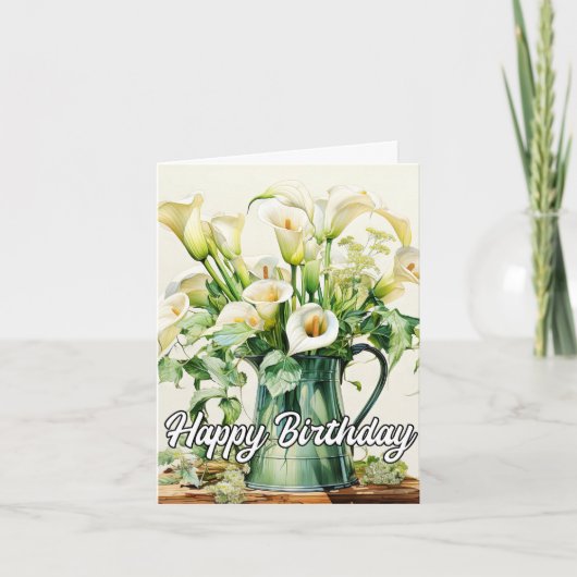 Happy Birthday Lovely Calla Lilies Blume Karte (Vorderseite)