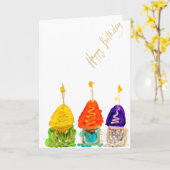 Happy Birthday Lovitude Cupcakes Karte (Gelbe Blume)