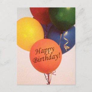 Happy Birthday Luftballons - Postkarte