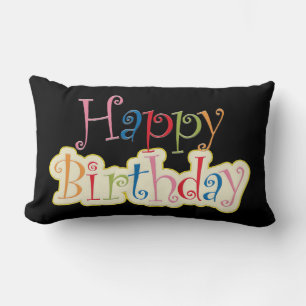 Happy Birthday Lumbar Pillow Lendenkissen
