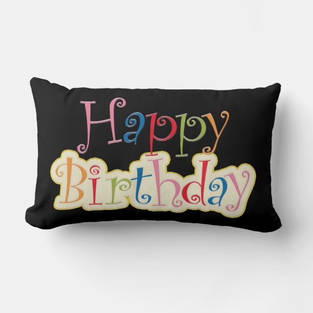 Happy Birthday Lumbar Pillow Lendenkissen (Vorderseite)