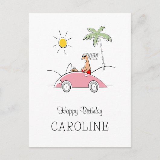 Happy Birthday lustige humorvolle Postkarte für si (Vorderseite)