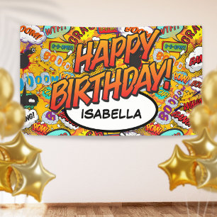 HAPPY BIRTHDAY Lustige Retro-Comic- Pop-Art Banner
