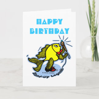 Happy Birthday lustige Stand-Up Fish Cartoon CARD Karte