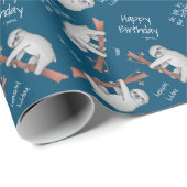 Happy Birthday, lustiger und sarkastischer Sloth z Geschenkpapier (Rolleneckpunkt)