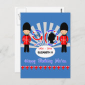 Happy Birthday Ma'am Queen Elizabeth II 90. Postkarte (Vorne/Hinten)