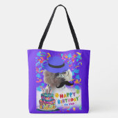 Happy Birthday machen ein Wunschpoodle Tote Tasche (Rückseite)