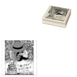 Happy Birthday machen eine wünschenswerte Poodle K Gummistempel