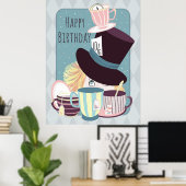 Happy Birthday Mad Hatter Tea Party Poster (Heimbüro)