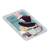 Happy Birthday Mad Hatter Tee Party Postkarte Magnet (Rechte Seite)