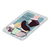 Happy Birthday Mad Hatter Tee Party Postkarte Magnet (Linke Seite)