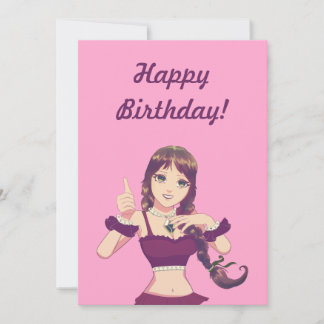 Happy Birthday Mädchen Rosa Party-Einladung  Einladung