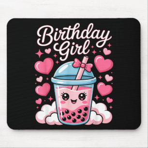 Happy Birthday Mädchen Süße Nk Schleife Bubble Bob Mousepad
