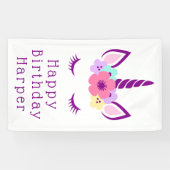 Happy Birthday | Magisches Einhorn Banner (Horizontal)