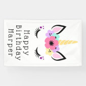 Happy Birthday | Magisches Einhorn Banner (Horizontal)