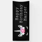 Happy Birthday | Magisches Einhorn Banner (Vertikal)