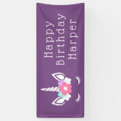 Happy Birthday | Magisches Einhorn Banner (Vertikal)