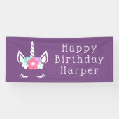 Happy Birthday | Magisches Einhorn Banner (Horizontal)
