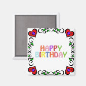 Happy Birthday Magnet (Vorderseite/Rückseite)