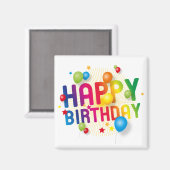 Happy Birthday Magnet (Vorderseite/Rückseite)