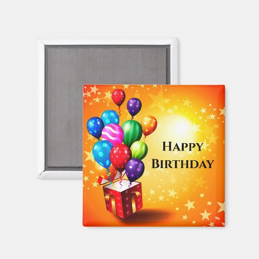 Happy Birthday Magnet (Vorderseite/Rückseite)