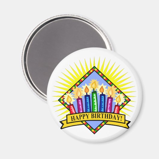 Happy Birthday Magnet (Vorderseite/Rückseite)