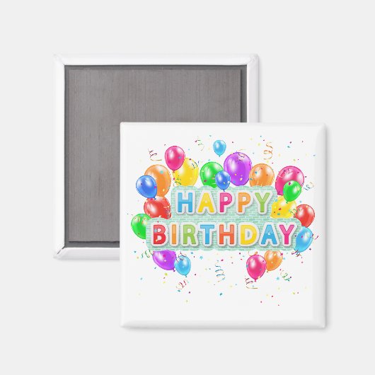 Happy Birthday Magnet (Vorderseite/Rückseite)