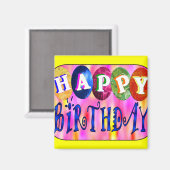 Happy Birthday Magnet (Vorderseite/Rückseite)