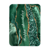 Happy Birthday Magnet Agate Green Gold Glitzer (Vertikal)