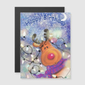 Happy Birthday Magnetic Card Rentier Weihnachten Magnetkarte (Vorne/Hinten)